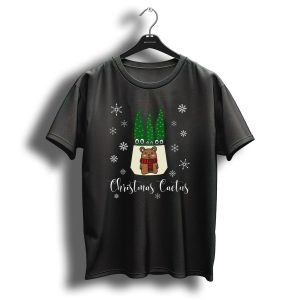 Christmas Cactus Bear Snowflakes T Shirt