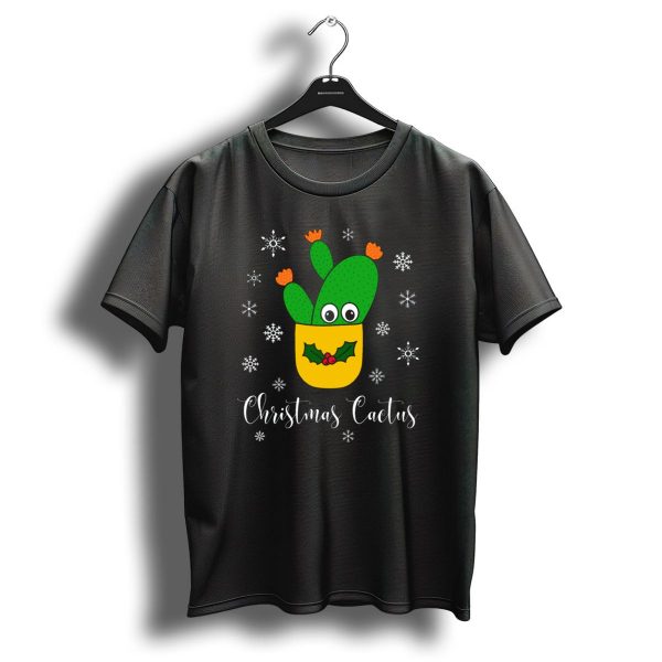 Christmas Cactus Opuntia Microdasys Snowflakes Festive T Shirt 1 t shirt 1
