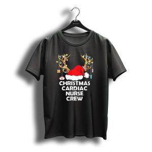 Christmas Cardiac Nurse Crew Santa Hat Antlers Nurse Cap Iv T-Shirt