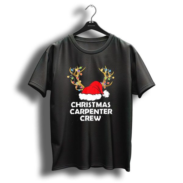 Christmas Carpenter Crew Santa Hat Reindeer Lights T Shirt 1 t shirt 1