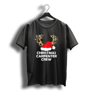 Christmas Carpenter Crew Santa Hat Reindeer Lights T-Shirt