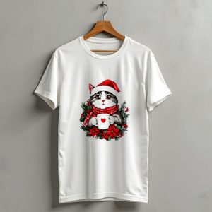Christmas Cat Santa Hat Coffee Mug Festive T Shirt 1