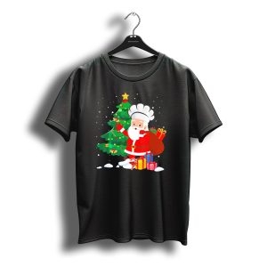 Christmas Chef Santa With Gifts By Tree T-Shirt