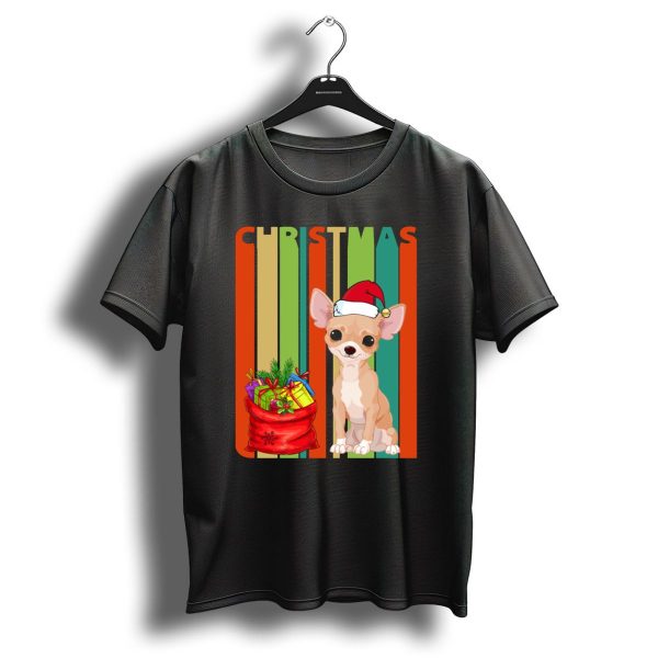 Christmas Chihuahua Santa Hat Present Bag T Shirt 1 t shirt 1
