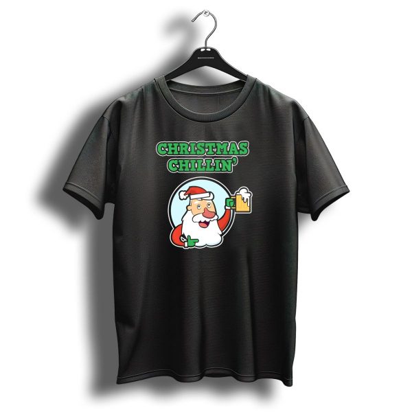 Christmas Chillin Santa Holding Beer T Shirt 1 t shirt 1