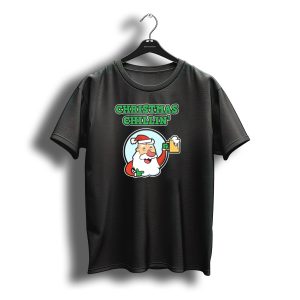 Christmas Chillin' Santa Holding Beer T-Shirt