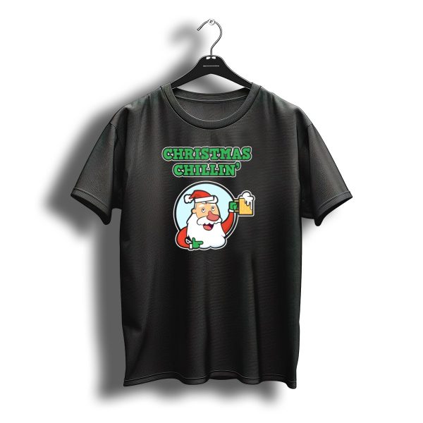 Christmas Chillin Santa Holding Beer T Shirt t shirt 1
