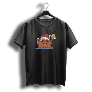 Christmas Chipmunk Santa Hat Candy Cane T Shirt