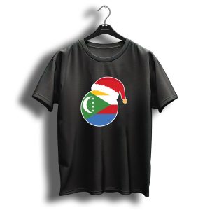 Christmas Comoros Flag Santa Hat T Shirt