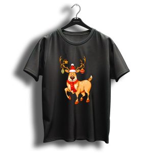 Christmas Cool Reindeer With Festive Antler Ornaments T Shirt