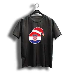 Christmas Croatia Flag Santa Claus Hat T-Shirt
