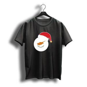 Christmas Cyprus Flag Santa Claus Hat T-Shirt