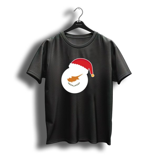 Christmas Cyprus Flag Santa Claus Hat T Shirt t shirt 1