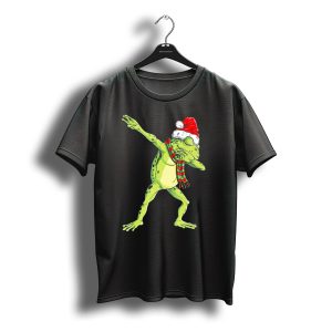 Christmas Dab Frog Santa Hat And Scarf T-Shirt