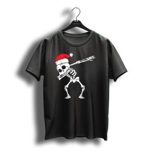 Christmas Dabbing Dab Skeleton Santa Hat T-Shirt