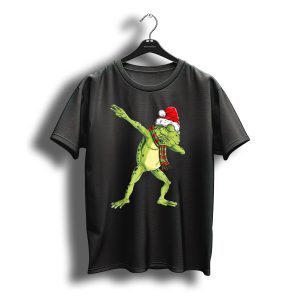 Christmas Dabbing Frog With Santa Hat And Scarf T-Shirt