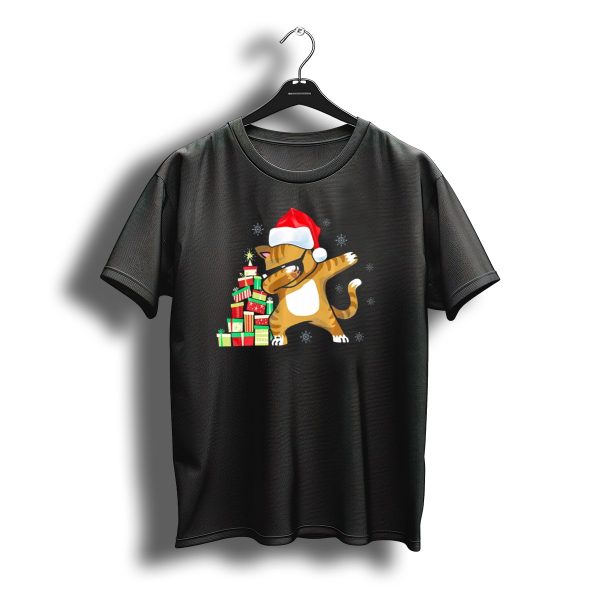 Christmas Dabbing Kitten With Santa Hat And Gifts T Shirt t shirt 1