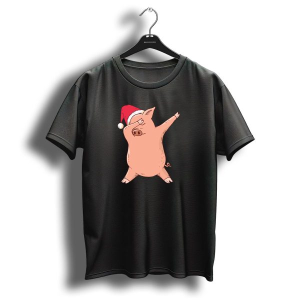 Christmas Dabbing Pig Santa Hat Dance T Shirt 1 t shirt 1