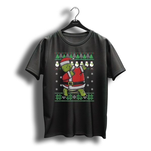 Christmas Dabbing Tortoise Santa Claus Festive Sweater Snowman T Shirt t shirt 1