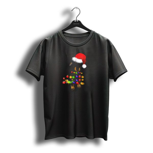 Christmas Dachshund With Santa Hat And Colorful Lights T Shirt t shirt 1