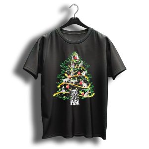 Christmas Dalmatian Noel Xmas Tree Lights T Shirt