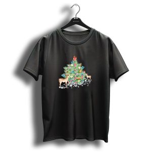 Christmas Deer And Snowy Gift Filled Christmas Tree Night T Shirt