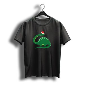 Christmas Dinosaur Santa Hat Paleontology Holiday Fun T-Shirt