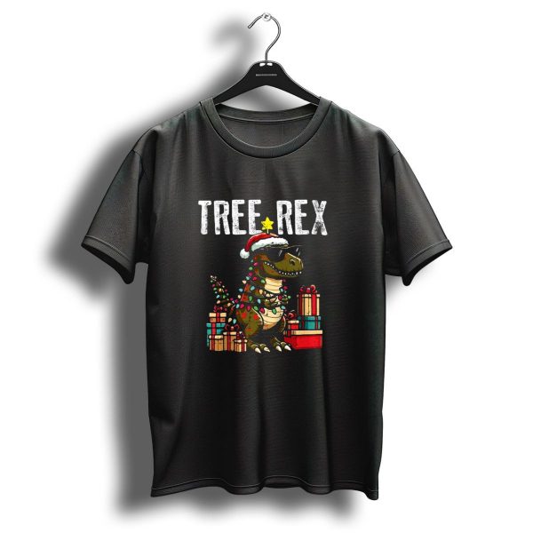Christmas Dinosaur Tree Rex Xmas Trex Santa Hat And Presents T Shirt 1 t shirt 1