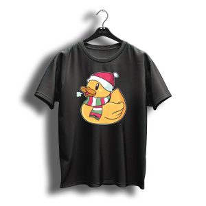 Christmas Duck Santa Hat And Scarf T-Shirt