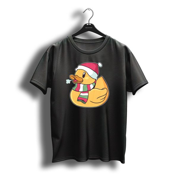 Christmas Duck Santa Hat And Scarf T Shirt t shirt 1