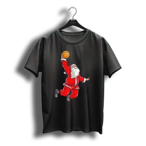 Christmas Dunking Santa Basketball Slam T-Shirt