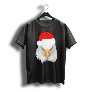 Christmas Eagle Patriotic Bald Eagle Santa Hat T-Shirt