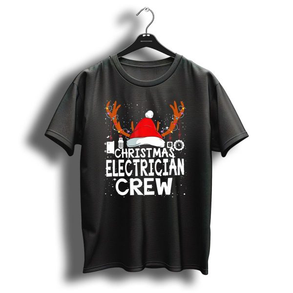 Christmas Electrician Crew Santa Hat Reindeer Antlers T Shirt 1 t shirt 1