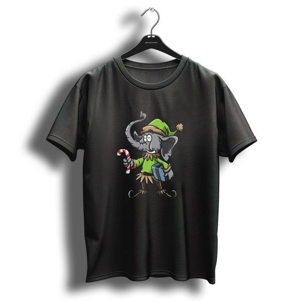 Christmas Elephant Funny Elf Costume Candy Cane Gift T Shirt 1 t shirt 1