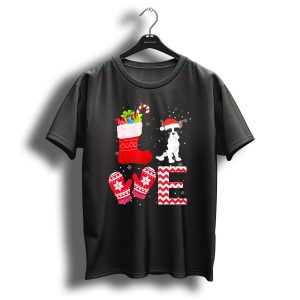 Christmas French Bulldog Lover Stocking Mittens Snowflakes T-Shirt