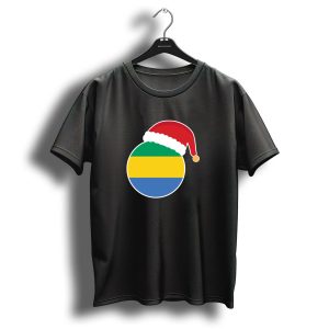 Christmas Gabon Flag Santa Hat T Shirt