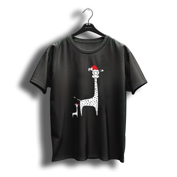 Christmas Giraffe Santa Hat Duo T Shirt t shirt 1