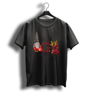 Christmas Gnomes Gg Red Plaid Reindeer Antlers Snowflake T Shirt