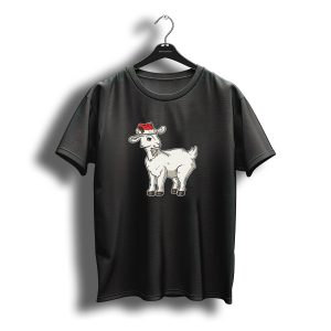 Christmas Goat Wearing Santa Hat T-Shirt