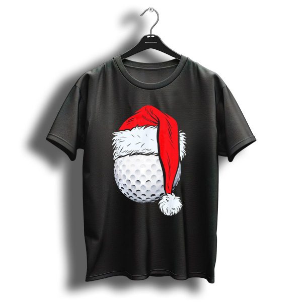 Christmas Golf Ball With Santa Hat T Shirt 1 t shirt 1
