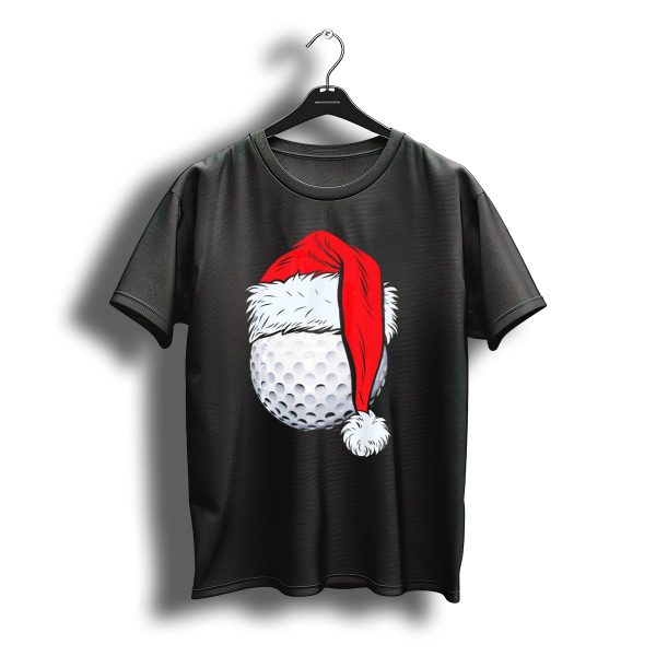Christmas Golf Ball With Santa Hat T Shirt t shirt 1