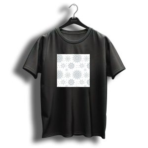 Christmas Green Mandala Seamless Pattern Snowflake T Shirt 1