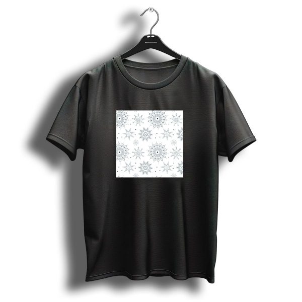 Christmas Green Mandala Seamless Pattern Snowflake T Shirt 1 t shirt 1