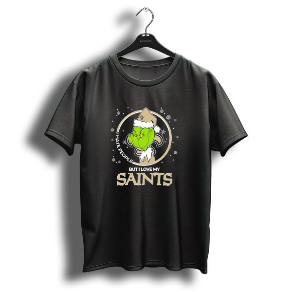 Christmas Grinch I Hate People But I Love My New Orleans Saints T Shirt 1 t shirt 1