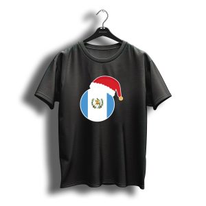 Christmas Guatemala Flag Santa Claus Hat Holiday T-Shirt