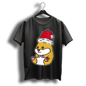 Christmas Hamster Santa Hat T Shirt
