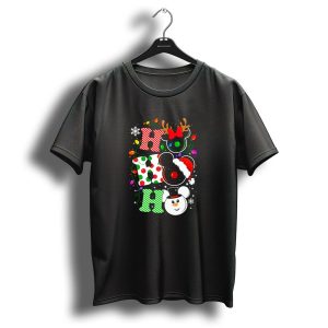 Christmas Ho Ho Ho Disney Snowman Reindeer Ears Santa Hat Lights Bow T-Shirt