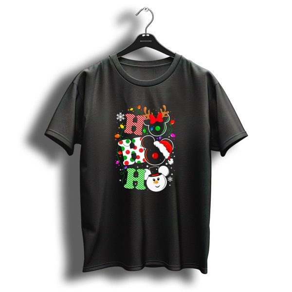 Christmas Ho Ho Ho Disney Snowman Reindeer Ears Santa Hat Lights Bow T Shirt 1 t shirt 1