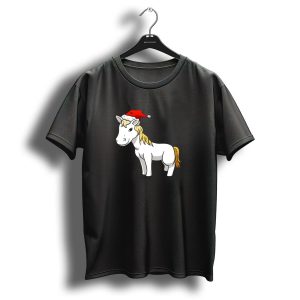 Christmas Horse Santa Hat T Shirt