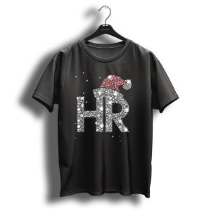 Christmas Hr Santa Hat Sparkle T Shirt